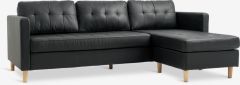 Sofa đổi góc | FALSLEV | da PU | đen | R216xS83/149xC78cm