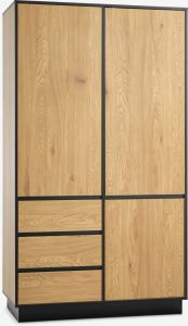 Tủ quần &aacute;o | ODENSE | gỗ c&ocirc;ng nghiệp | đen/sồi | R120xS60xC210cm