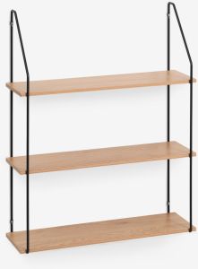 Kệ treo tường 3 ngăn | HEJSAGER | gỗ c&ocirc;ng nghiệp | m&agrave;u tự nhi&ecirc;n/đen | R65xS20xC80cm