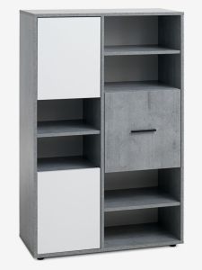 Kệ sách 3 hộc | BILLUND | gỗ công nghiệp | trắng/xám | R90xS40xC140cm