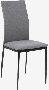 Ghế bàn ăn | DEMINA | vải polyester/kim loại | xám/đen | R43.5xS53.5xC88.5cm