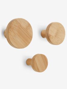 Bộ 3 móc treo quần áo | VANDSTED | tre | màu tự nhiên | Ø5/7/8xS6cm