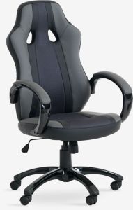 Ghế gaming | AGGESTRUP | da PU | xám/đen | R62xS66xC108/118cm