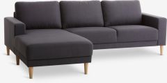Sofa góc trái | EGENSE | vải polyester | xám đậm | R228xS80/154xC80cm