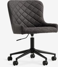 Ghế l&agrave;m việc | PEBRINGE | vải polyester | x&aacute;m đậm/đen | R53xS61xC79/88.5cm