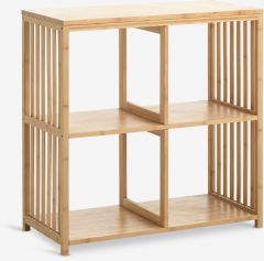 Kệ s&aacute;ch 2 tầng | BALLUM | tre | m&agrave;u tự nhi&ecirc;n | R72xS32xC74cm