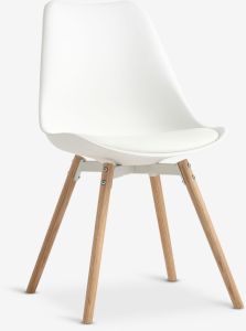 Ghế bàn ăn | KASTRUP | gỗ sồi/da PU | trắng/sồi | R48xS57xC82cm