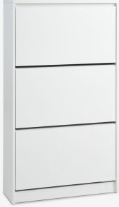 Tủ gi&agrave;y 3 ngăn | LIMFJORDEN | gỗ c&ocirc;ng nghiệp | trắng | R72xS25xC128cm