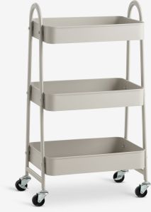 Kệ đẩy c&oacute; b&aacute;nh xe | KANSTRUP | kim loại/PP | m&agrave;u c&aacute;t | R47xS31xC79cm