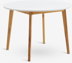 B&agrave;n ăn | JEGIND | gỗ c&ocirc;ng nghiệp/gỗ cao su | trắng/m&agrave;u sồi | &Oslash;105xC75cm