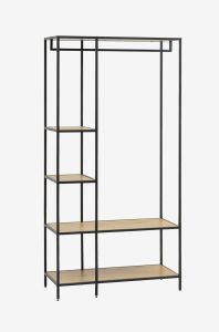 Kệ đa năng | TRAPPEDAL | kim loại | đen/sồi | R90xS40xC178cm