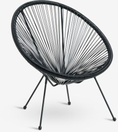 Ghế thư gi&atilde;n ngo&agrave;i trời | UBBERUP | th&eacute;p/polyethylene | đen | R72xS80xC83cm
