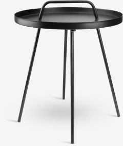 B&agrave;n g&oacute;c ngo&agrave;i trời | IDRE | th&eacute;p sơn tĩnh điện | đen | &Oslash;45xC52cm