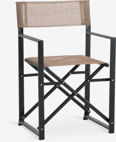 Ghế gấp ngo&agrave;i trời | NAGELSTI | th&eacute;p/vải polyester | m&agrave;u tự nhi&ecirc;n/đen | R45xS47xC90cm