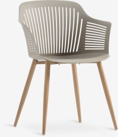 Ghế ngo&agrave;i trời | VANTORE | nhựa PP/th&eacute;p | m&agrave;u c&aacute;t đậm | R63xS59xC67cm