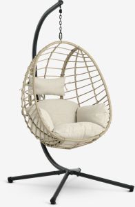 Ghế x&iacute;ch đu | BORK | th&eacute;p/nhựa PE | m&agrave;u tự nhi&ecirc;n | R96xS124xC192cm