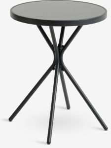 B&agrave;n bistro | RADSTRUP | th&eacute;p/thủy tinh | đen | &Oslash;60xC70cm