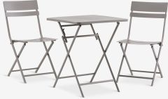 Bộ b&agrave;n 2 ghế | ABORG | th&eacute;p | m&agrave;u c&aacute;t đậm | R60xD60xC71cm