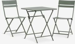 Bộ b&agrave;n 2 ghế | ABORG | th&eacute;p | xanh l&aacute; | R60xD60xC71cm