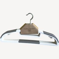 Bộ 10 m&oacute;c &aacute;o | TONNI | nhựa | x&aacute;m/trắng | R41.5xD0.6xC23cm