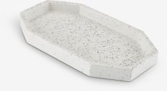 Khay trang trí | JESPER | xi măng | trắng | R14xD25cm