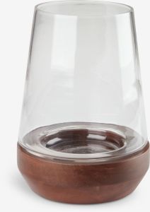 Đèn lồng | DARIUS | thủy tinh/gỗ tự nhiên | màu trong suốt/nâu | Ø15xC21cm