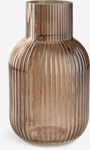 Lọ hoa | YNGVAR | thủy tinh | nâu | Ø12xC21cm