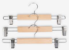 Bộ 3 m&oacute;c kẹp quần v&aacute;y | SIGFRID | gỗ tự nhi&ecirc;n | R33xD1.2xC12cm