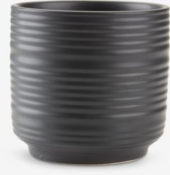 Chậu cây | HAMPUS | gốm | đen| Ø11xC11cm