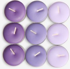 Bộ 18 nến thơm tealight | KENNI | paraffin | nhiều m&agrave;u/oải hương | &Oslash;4xC2cm