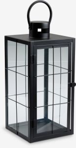 Đ&egrave;n lồng | VILLADS | kim loại/k&iacute;nh | đen | R16xD16xC36cm