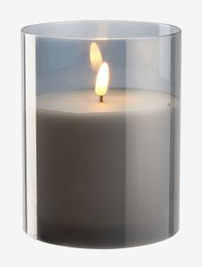 Nến điện | SPEKTROLIT | paraffin/thủy tinh | xám | Ø12xC15cm