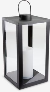 Đ&egrave;n lồng | GEFJON | thủy tinh/nhựa PP | đen | R20xD20xC40cm