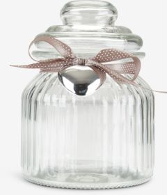 Hũ đựng có nắp | BAUGI | thủy tinh/ABS | màu trong suốt | Ø11xC15cm