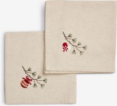 Bộ 2 khăn ăn | NELLIKE | cotton/linen | m&agrave;u tự nhi&ecirc;n | R40xD40cm
