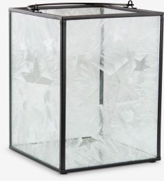 Đ&egrave;n lồng | OLIVIN | thủy tinh/th&eacute;p | đen/trắng | R13xD13xC18cm