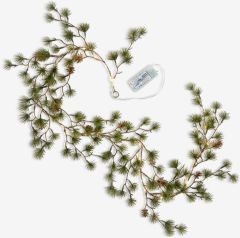 Đèn trang trí dây lá | BOR | nhựa PE/PS | xanh đậm | D150cm | 30LED