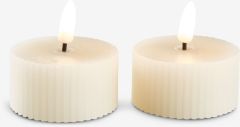 Nến điện tealights | GERI | sáp nến | trắng | bộ 2 chiếc | Ø6xC3cm