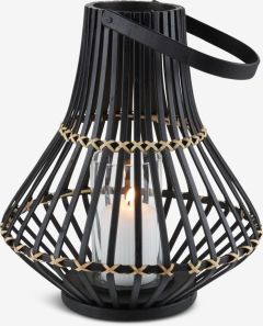 Đ&egrave;n lồng | SIVHAUK | tre/thủy tinh | đen | &Oslash;31xC35cm