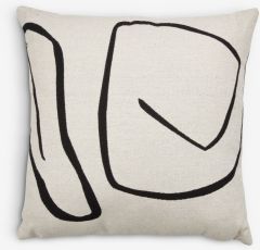 Gối trang tr&iacute; | HVITVEIS | polyester/cotton | đen/trắng ng&agrave; | R45xD45cm