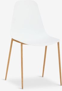 Ghế bàn ăn | NEDERBY | nhựa PP/kim loại | trắng/sồi | R48xS53xC88cm