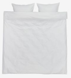 Bộ vỏ chăn gối đôi cotton sateen | INGEBORG | trắng | R200xD220cm/R50xD70cm