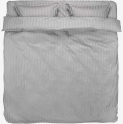 Bộ vỏ chăn gối đôi kèm ga cotton sateen | NELL | xám nhạt | R200xD220cm/R240xD260cm/R50xD70cm