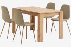 Bộ bàn ăn LINTRUP D140 + BISTRUP vàng cát