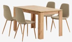 Bộ b&agrave;n ăn LINTRUP D140 + BISTRUP v&agrave;ng c&aacute;t