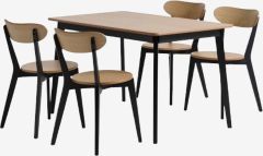 Bộ b&agrave;n ăn JEGIND D130 sồi/đen + JEGIND đen/sồi