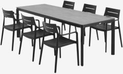 Bộ bàn ăn KUMLA D200 +6 INGSTRUP đen