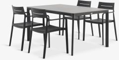 Bộ bàn ăn KUMLA D150 + 4 INGSTRUP đen