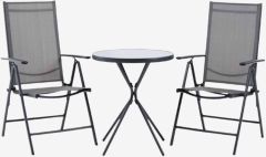 Bộ b&agrave;n ghế bistro | RADSTRUP/MELLBY | đen | &Oslash;60xC70cm/R55xS68xC106cm