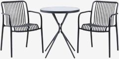 Bộ b&agrave;n ghế bistro | RADSTRUP/NABBEN | đen | &Oslash;60xC70cm/R55xS58xC80cm